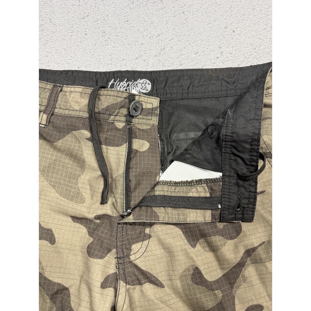 DaHui Hybrid Collection Shorts Mens 32 Green Camo Cargo Stretch 10 Inseam Summer - Picture 3 of 11